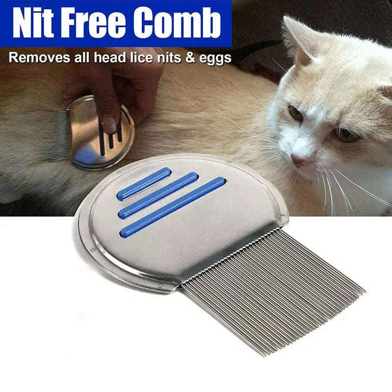 Stainless Steel Metal Teeth Head Lice Comb Remove Nits, Lice, and Fleas Comb for Pet Adults and Children Hair