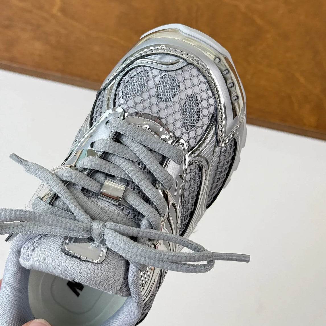 2025 Spring Toddler Kid Breathable Orbit Metallic Rubber Mesh Sneaker Children Casual Fashion Shoe Boy Girl Sports Walking Shoes