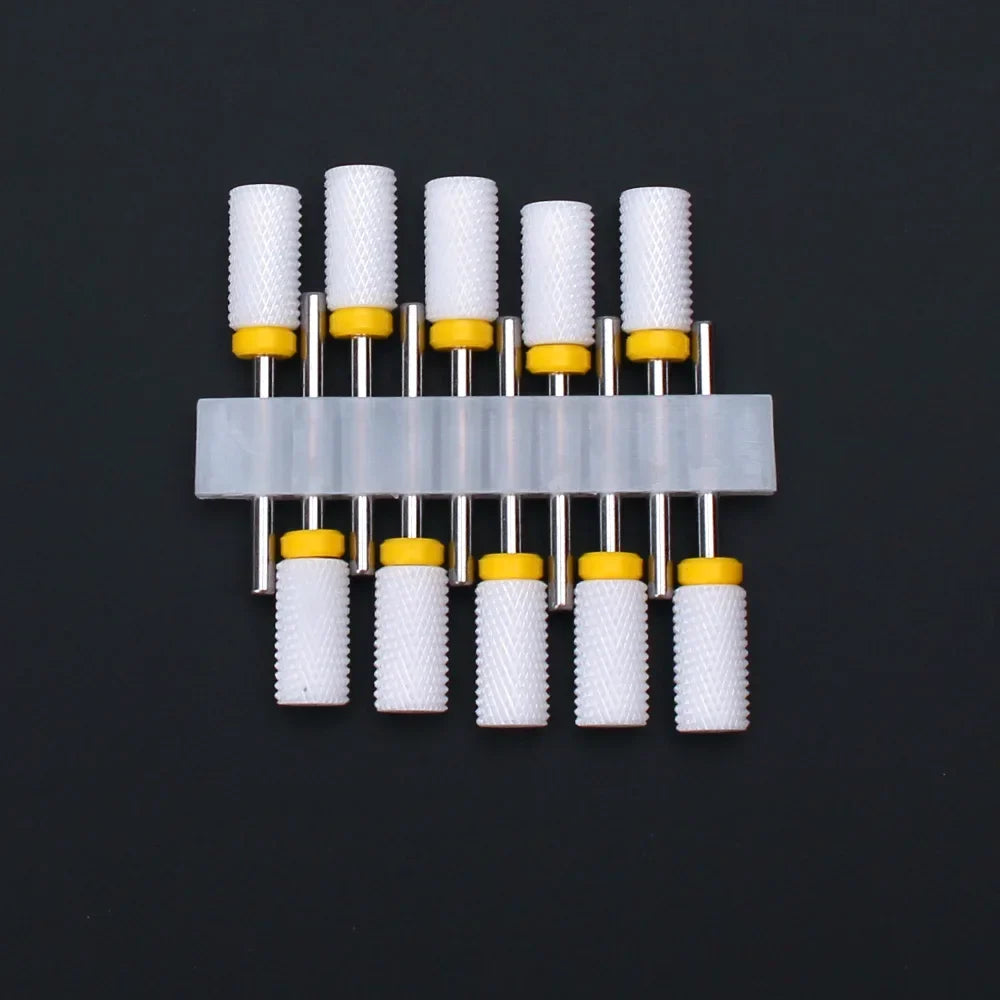 10pcs Ceramic Nail Drill Bits Set Milling Cutter for Manicure Drills Electric Nail Files Cuticle Remove Nail File Art Tools