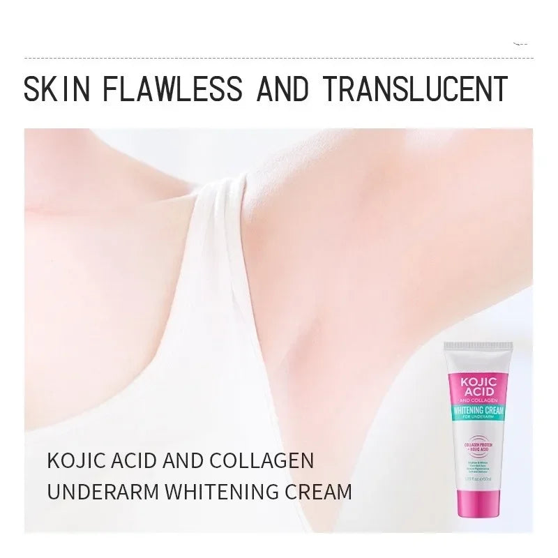 Collagen Underarm Cream Lightening Melanin Moisturizing Kojic Acid Cream Fade Dull Hand Body Elbows Fast Smooth Nourish Lotion