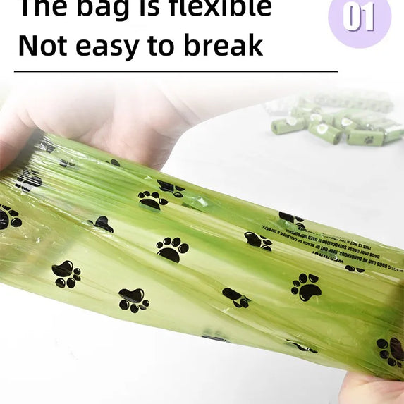 New Pet Biodegradable Trash Bag Dog Poop Bags Bulk Biobase Scented Poo Bag Degradable Cat Waste Bags Dog Poop Dispenser Gifts
