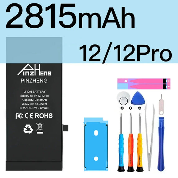 PINZHENG Battery For iPhone X XR XS 11 12 13 Mini Max Pro Promax Real High Capacity Replacement Bateria Warranty One Year