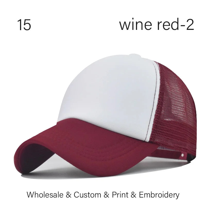 SLECKTON Custom LOGO Embroidery Baseball Cap for Women and Men DIY Print Mens Mesh Cap Fashion Summer Sun Hat Unisex Wholesale