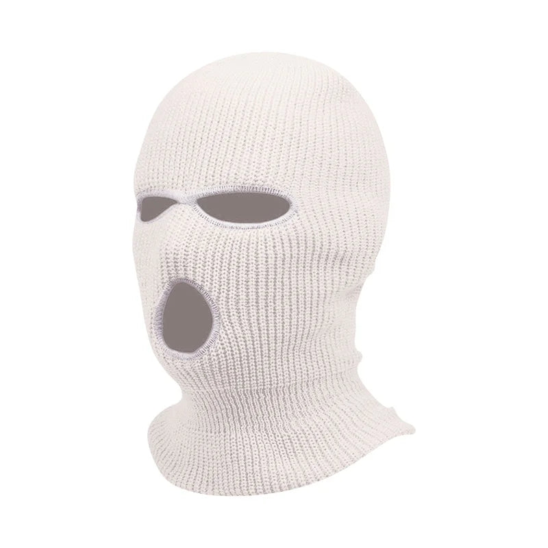 3Holes Winter Warm Unisex Balaclava Mask Hat Embroidery Full Face Mask Knitted Cycling Ski Snowboard Hat Cap Hip Hop Beanie Gift