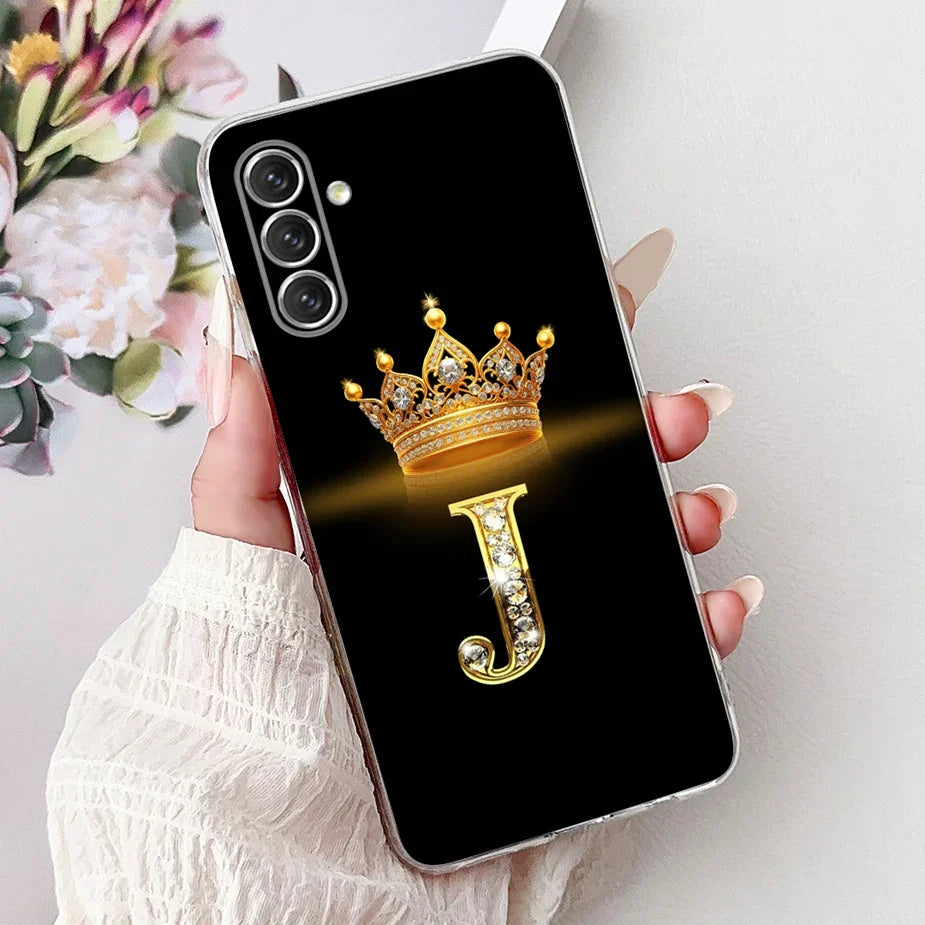 For Samsung Galaxy A14 A24 A34 A54 Case New Crown Letters Cover Soft Slim Phone Case For Samsung A14 A 24 34 54 Galaxy A54 Shell