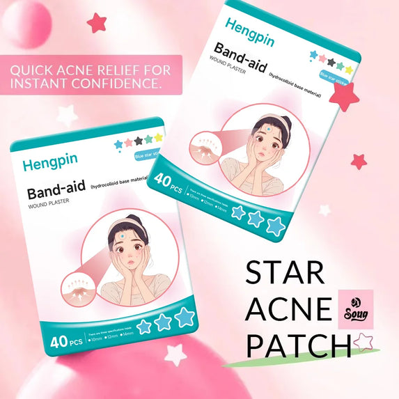 40/200Pcs Repair Acne Patch Fade Blemishes Pimple Marks Closed Acne Blemishes Hydrocolloid Star Shaped Cover Acne Pimple Patch