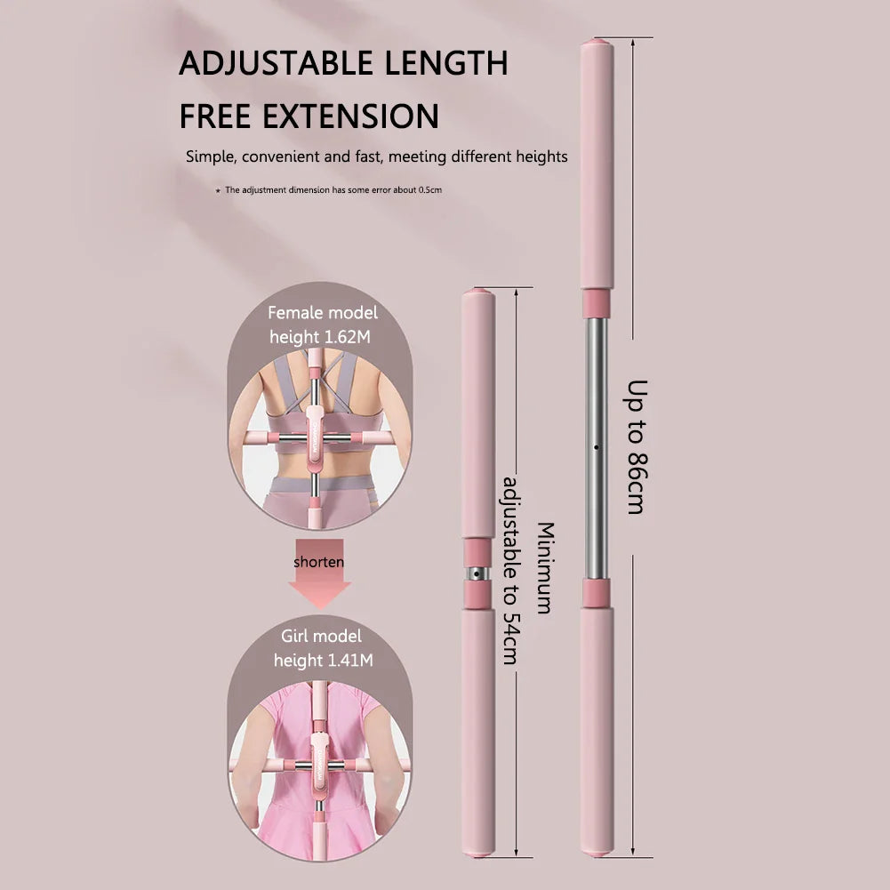 Hunchback Pilates Stick Standing Training Yoga Posture Corrector Stick Retractable for Adult Child Fitness Exercise Equipment
