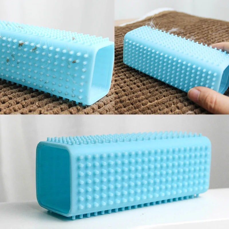1PC Silicone Hollow Rubber Pet Dog Cat Hair Remover Cars Furniture Carpet Clothe Sofa Cleaner Brush Cat Massage Clean Hair Brush