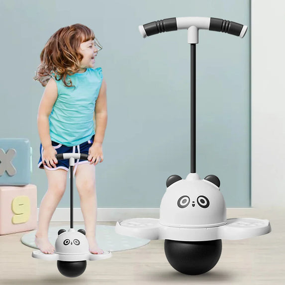 Panda Jumping Ball Exercise Balance Help Grow Tall Fitness Exercise Elastic Ball with Handle Outdoor Fun Bouncing Equipment