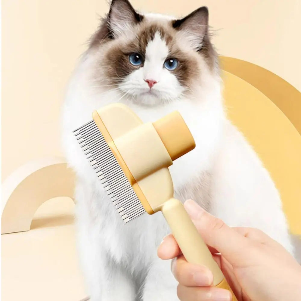 Pet Shedding Comb with Release Button Cat Dog Hair Grooming And Care Comb Long/Short Hair Remover Brush Pet Cleaning Supplies