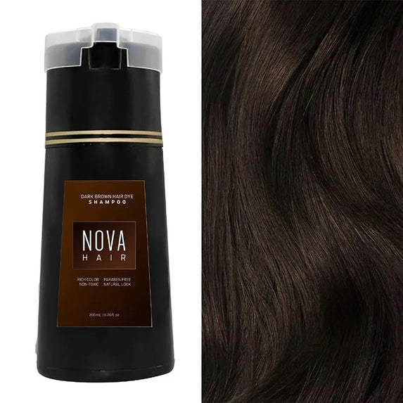 Nova Hair Dye Shampoo Quick Coloring Natural Harmless Cover White Grey Shampoo 3-in-1 Cleaning Nourishing Hair Dye Product
