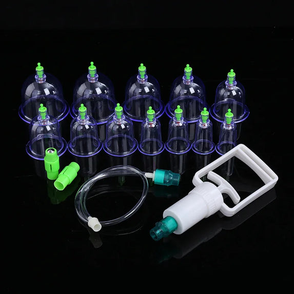 12/6 Pcs Jar Vacuum Cupping Cans Device for Massage Meridian Therapy Acupuncture Anti Cellulite Suction Cup Body Massage Cans
