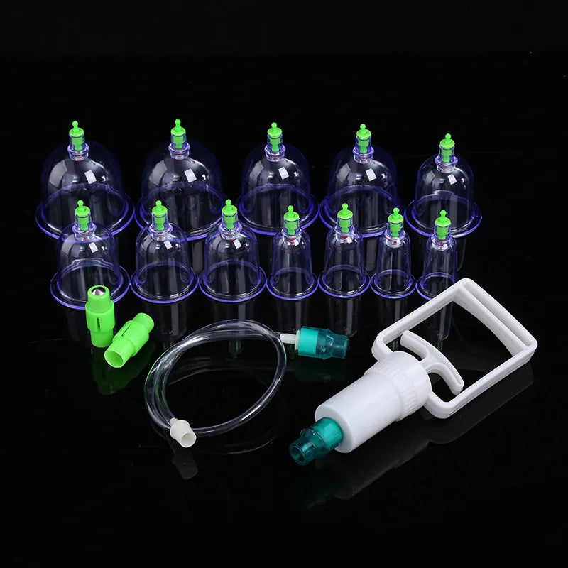 12/6 Pcs Jar Vacuum Cupping Cans Device for Massage Meridian Therapy Acupuncture Anti Cellulite Suction Cup Body Massage Cans