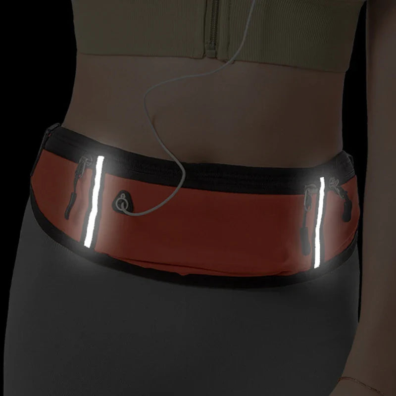 Running Waist Bag Lightweight Waterproof Reflective Strip Waist Fanny Pack Gym Sport Running Waist Pack Adjustable Elastic Strap