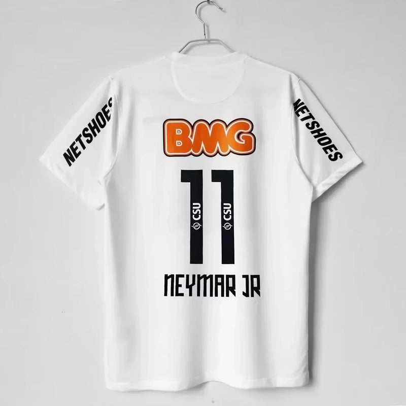 Basilica Santos Jersey Home Neymar No. 11 Short-sleeved Fans Version Retro Football Jersey 3D Printed Breathable Men T-shirts