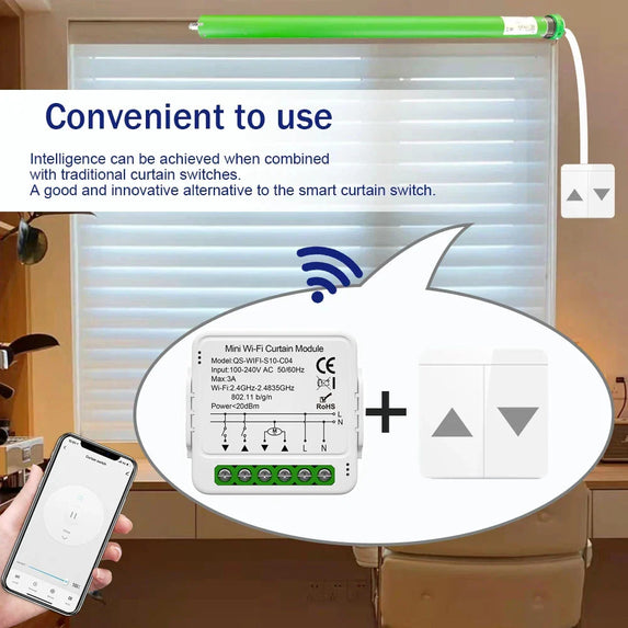 Tuya Smart WiFi ZigBee Curtain Module Blinds Roller Shutter Electric Motor Smart Curtain Switch Works with Alexa Google Home
