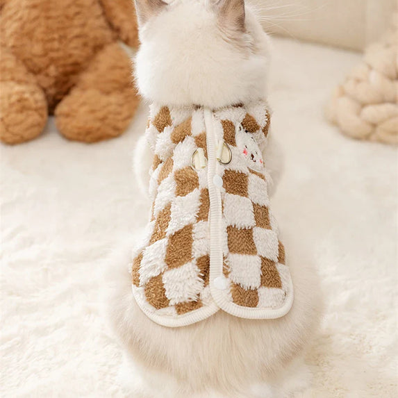 Winter Warm Hairless Cat Clothes for Cats Gotas Cute Pet Cardigan Sweater with Buckle Sphynx Kedi Vest mascotas Costume Clothing