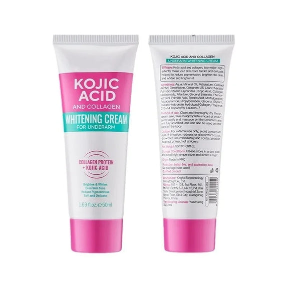Collagen Underarm Cream Lightening Melanin Moisturizing Kojic Acid Cream Fade Dull Hand Body Elbows Fast Smooth Nourish Lotion