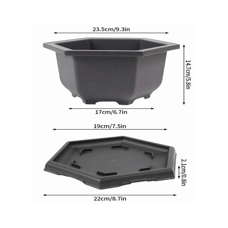 Flowerpots Imitation Purple Clay Succulent Plants Pots Outdoor Garden Landscape Bonsai Pot Trays Rectangular Square Planter