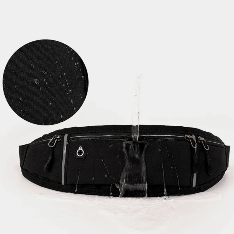 Running Waist Bag Lightweight Waterproof Reflective Strip Waist Fanny Pack Gym Sport Running Waist Pack Adjustable Elastic Strap