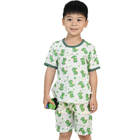 Children's Clothing Summer Boy Girl Home Sleepwear Sets Kids Cotton Short Sleeve T-Shirt Tops with Shorts Toddler Baby Pajamas