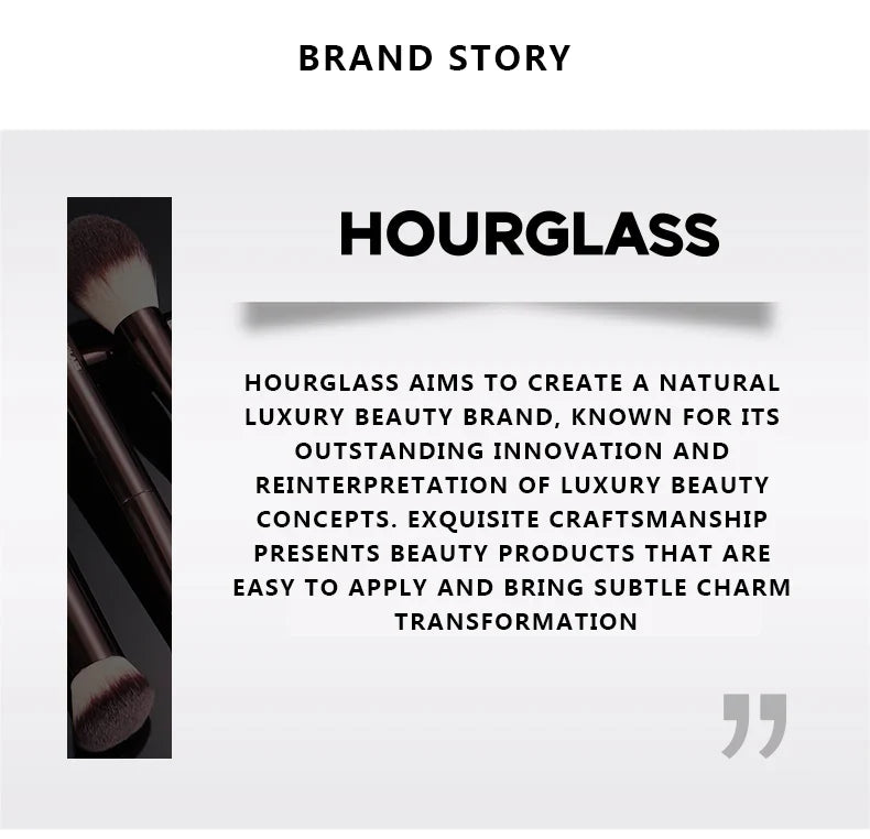 Hourglass Makeup Brush- No.25 Four-Head Multifunctional Brush Concealer Eyeshadow Eyebrow Brush Eyeliner Brush Makeup Brush