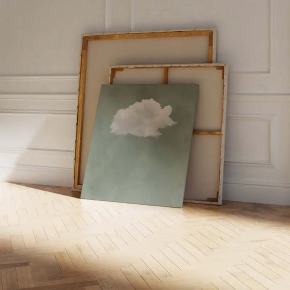 Grass Green Sky Clouds Wall Painting Square Canvas Abstract Art Simple Mural Living Room Decoration Frameless Canvas Painting