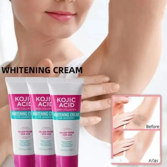 Collagen Underarm Cream Lightening Melanin Moisturizing Kojic Acid Cream Fade Dull Hand Body Elbows Fast Smooth Nourish Lotion