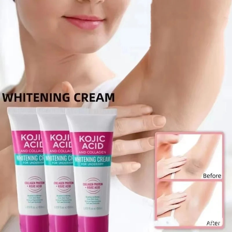 Collagen Underarm Cream Lightening Melanin Moisturizing Kojic Acid Cream Fade Dull Hand Body Elbows Fast Smooth Nourish Lotion