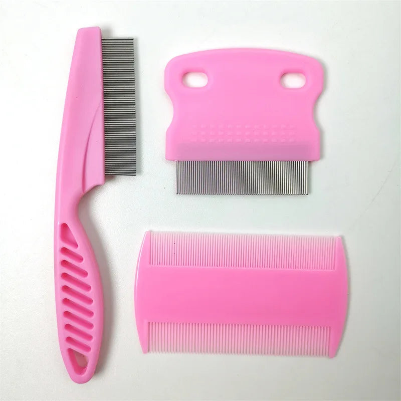 Flea Comb Cat Grooming Comb Set 3 Pcs/set Removes Mucus and Crust Small Lice Flea Combs Cats Supplies Pet Comb