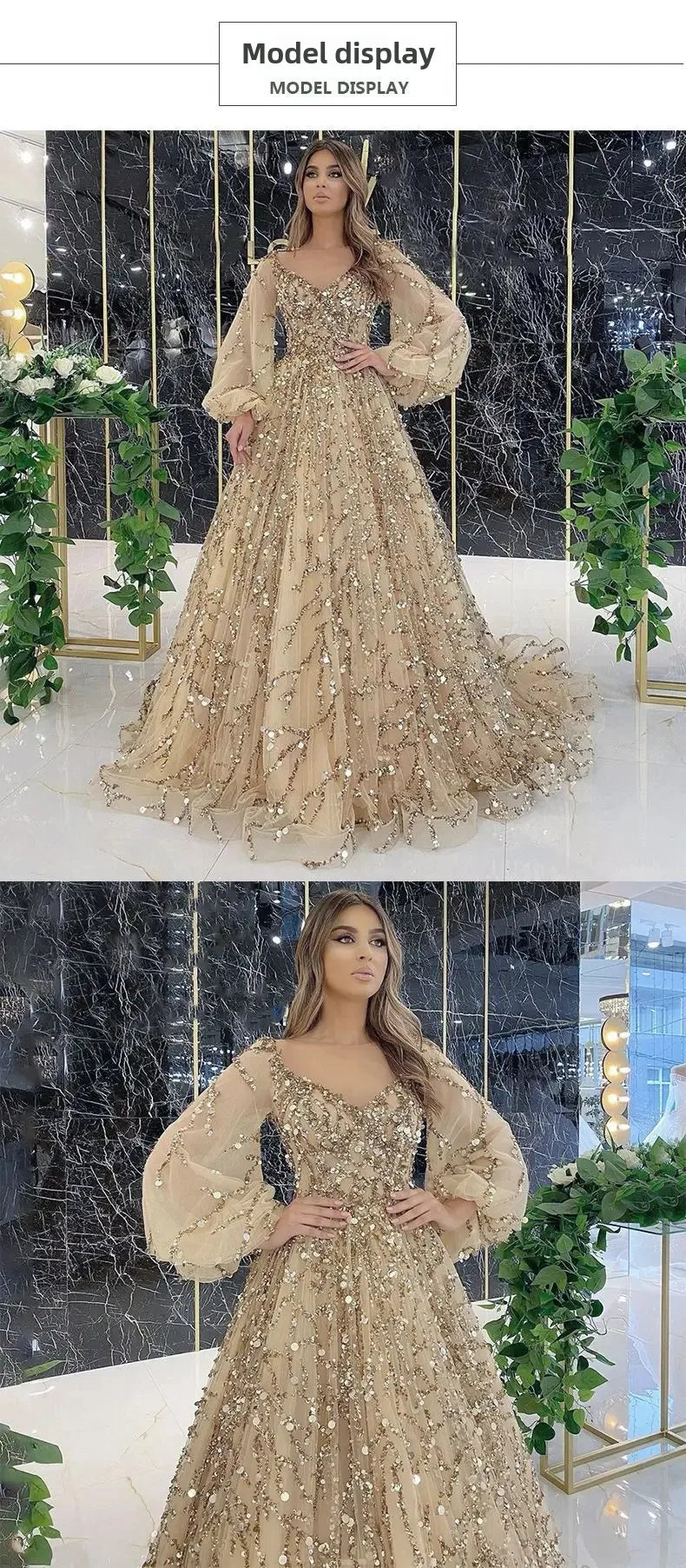 Luxurious Gold Embellished Evening Gown Sexy Lady Queen Atmosphere Long Dress New 2025 Heavy Workmanship Elegant Women's Dress