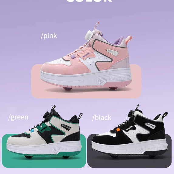 Children Junior Roller Skate Shoes Kids Sneakers with Two Boys Girls Wheels Shoes Running Adult Casual Boys Shoes size 31-42