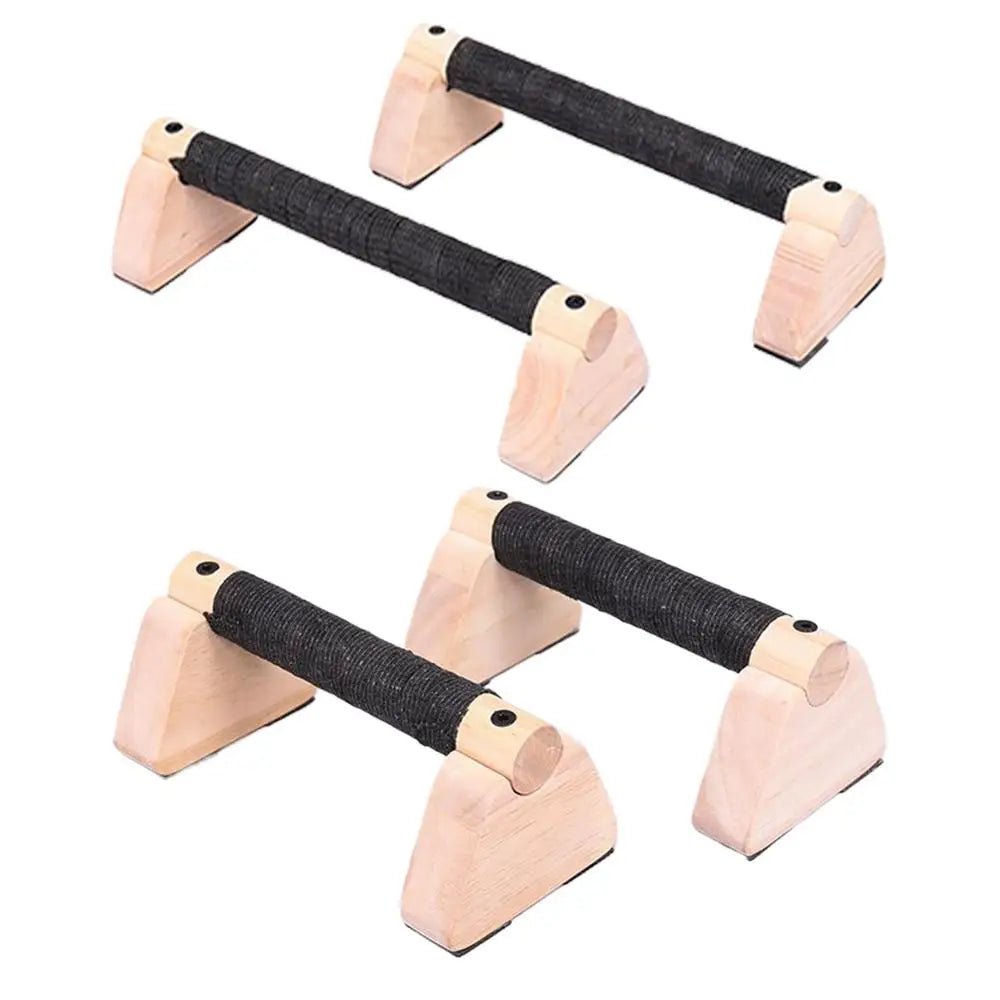 2PCS Solid Wood Push Up Bar Pull Up Stand Handles Parallettes Handles Exercise Equipment For Home Wood Parallettes Bar