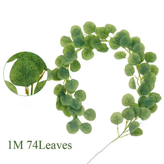 6Ft Artificial Eucalyptus Garland Plant Decoration Hanging Greenery Leaves Fake Plants Vine for Wedding Arch Garden Home Decor