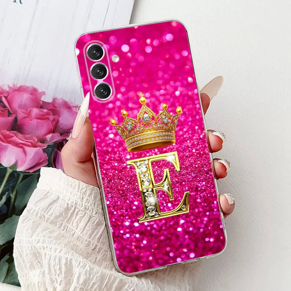 For Samsung Galaxy A14 A24 A34 A54 Case New Crown Letters Cover Soft Slim Phone Case For Samsung A14 A 24 34 54 Galaxy A54 Shell