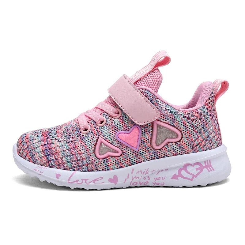 Girls Casual Shoes Light Mesh Sneakers Kids Summer Children Spring Autumn Tenis Cute Sport Cartoon Female Running Sock Footwear