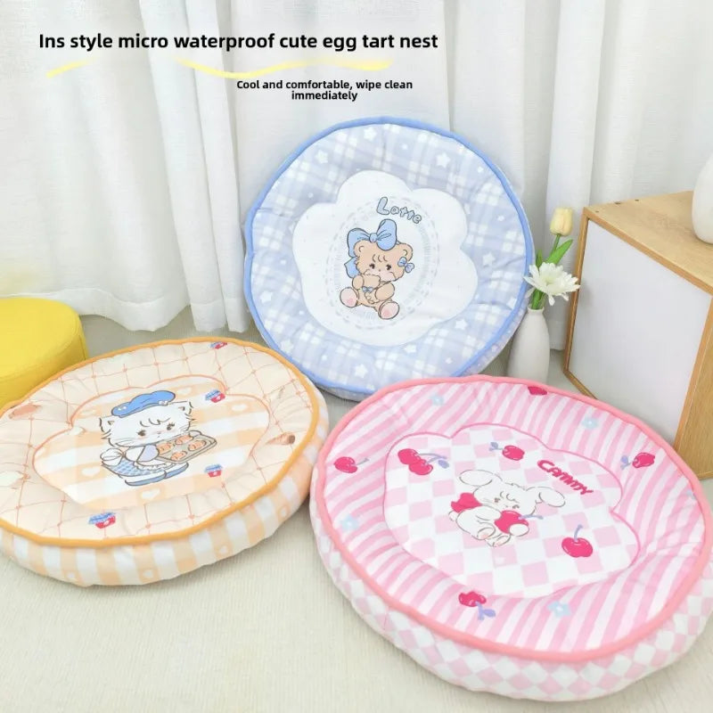 Round Diameter 50cm Summer Reusable Cartoon Pet Cooling Pads Cat & Dog Travel Pet Cooling Mat Dog Bed Gel Cooling Sleeping Mat