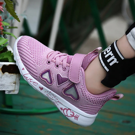 Girls Casual Shoes Light Mesh Sneakers Kids Summer Children Spring Autumn Tenis Cute Sport Cartoon Female Running Sock Footwear