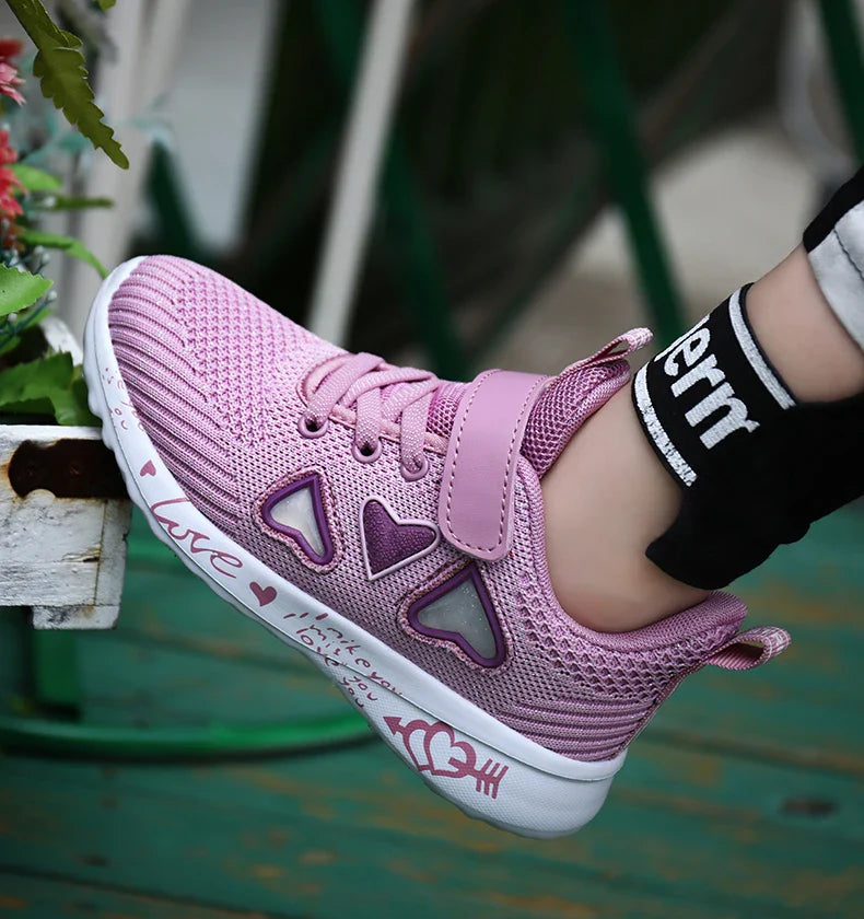 Girls Casual Shoes Light Mesh Sneakers Kids Summer Children Spring Autumn Tenis Cute Sport Cartoon Female Running Sock Footwear