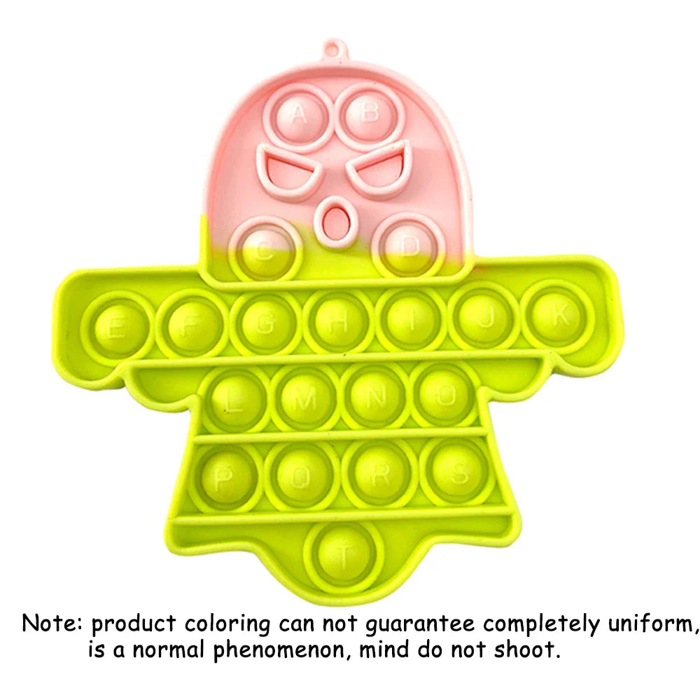 Silicone Rubber Anti Anxiety Stress Relief Push Pop Bubble Rainbow Pumpkin Ghost Fidget Toys Squeeze The Toy for Kids Adults