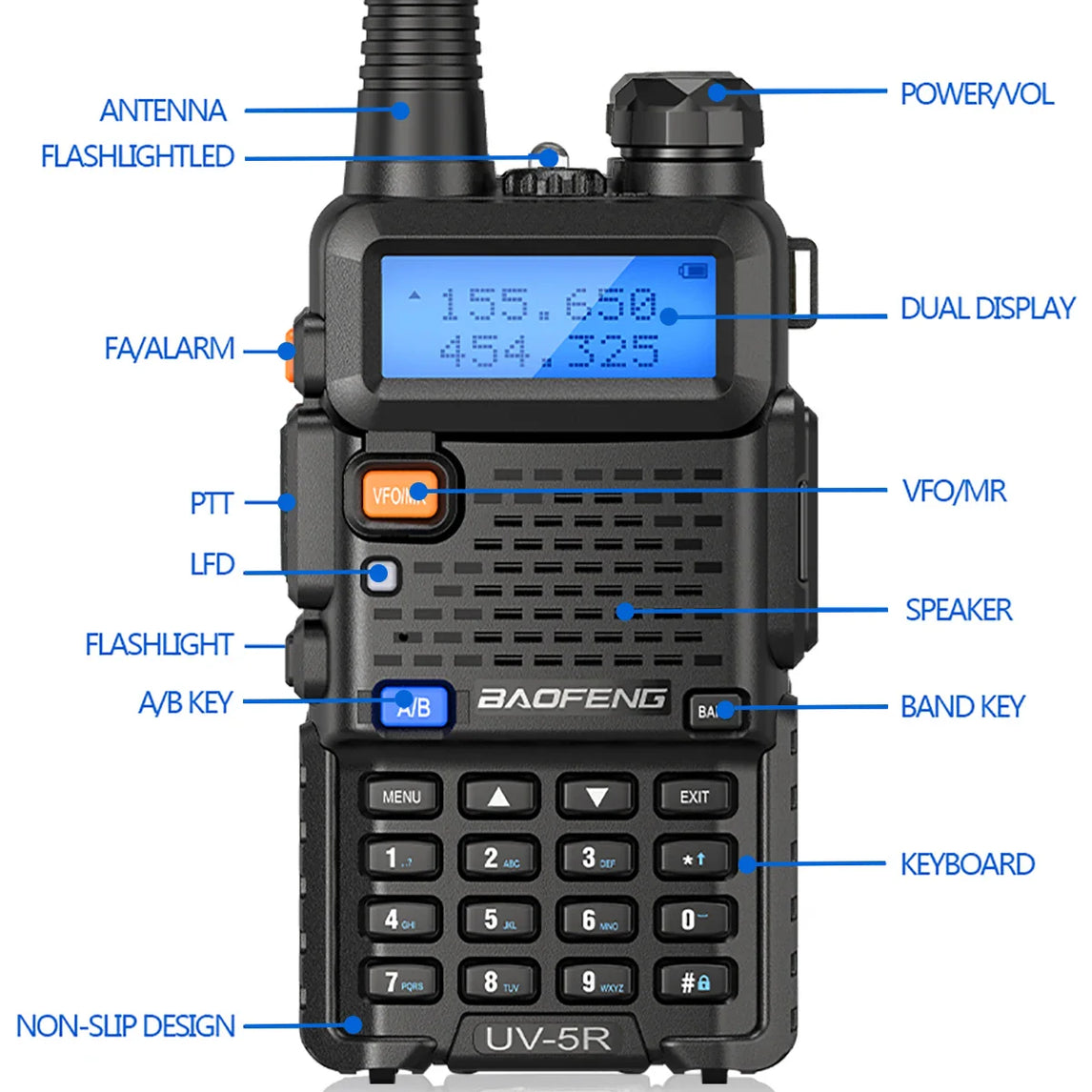 Baofeng Walkie Talkie UV 5R 5W 8W Dual Band Ham Two Way Radio Vhf Uhf FM Radio Handheld Transceiver Hunting 16KM