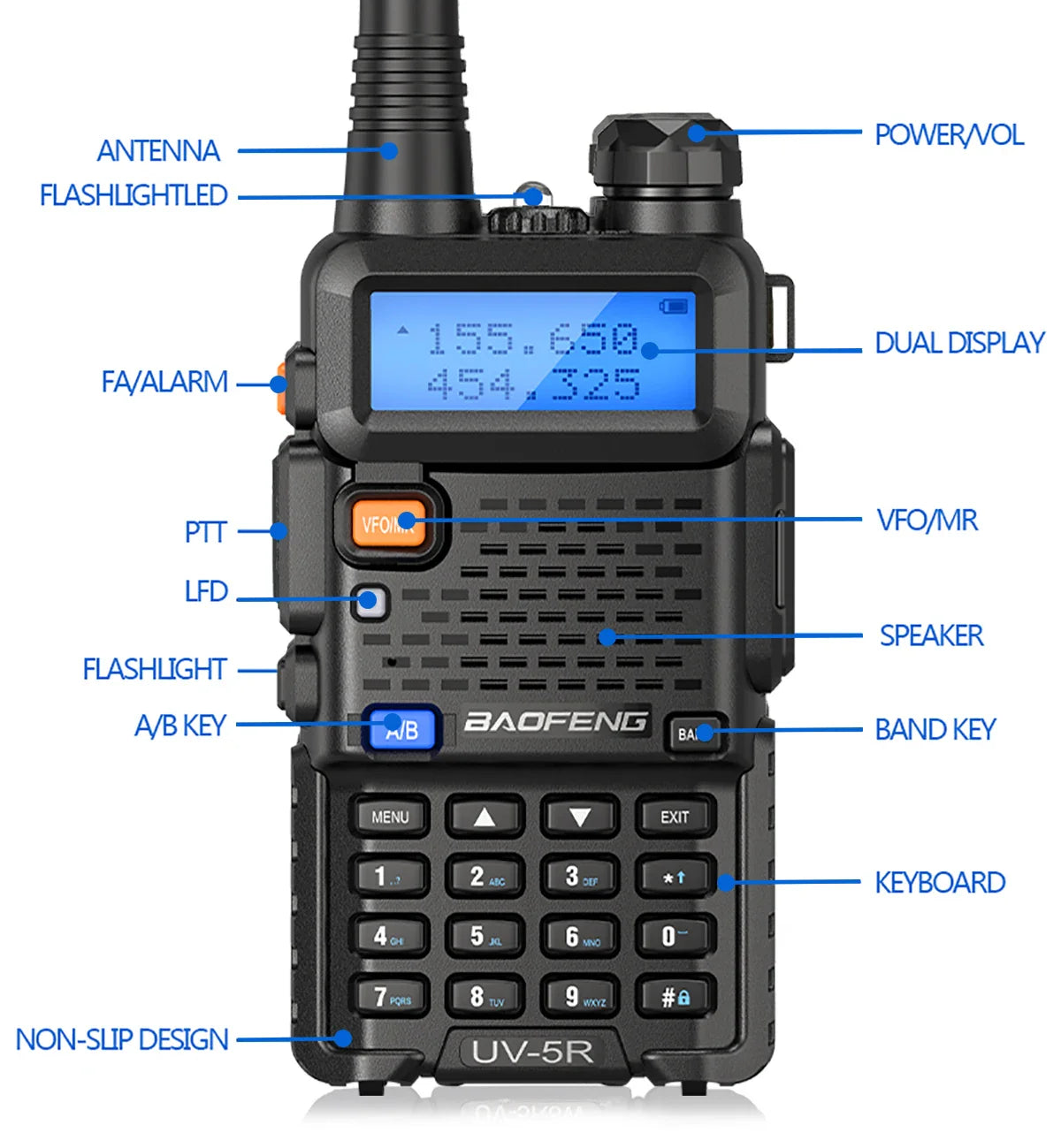 Baofeng Walkie Talkie UV 5R 5W 8W Dual Band Ham Two Way Radio Vhf Uhf FM Radio Handheld Transceiver Hunting 16KM