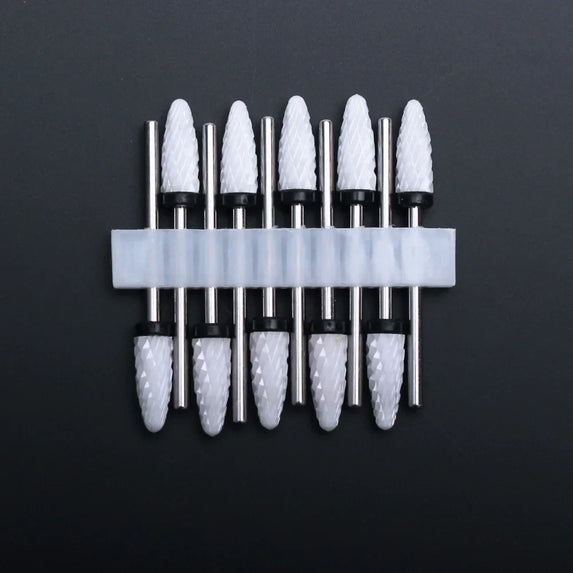 10pcs Ceramic Nail Drill Bits Set Milling Cutter for Manicure Drills Electric Nail Files Cuticle Remove Nail File Art Tools
