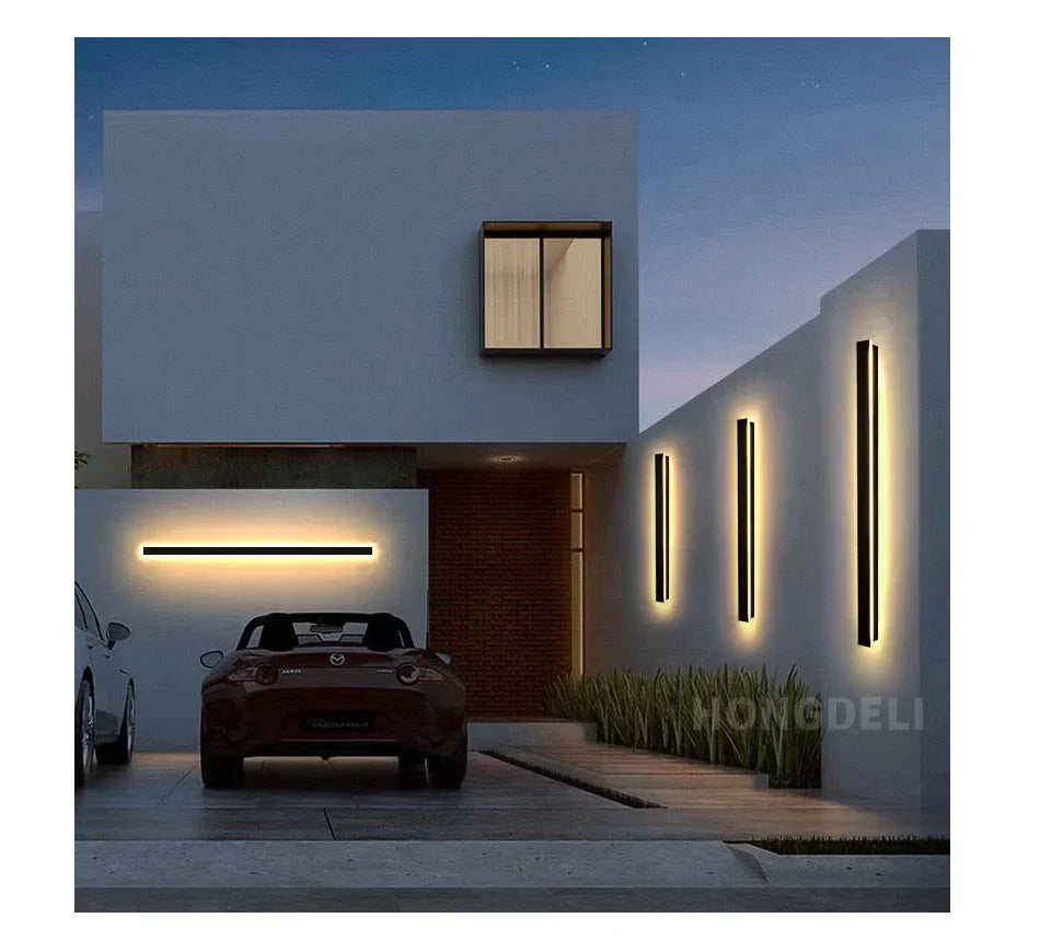 Waterproof outdoor wall light LED long wall light IP65 aluminum Garden villa porch decorative light 110V 220V outdoor  lighting