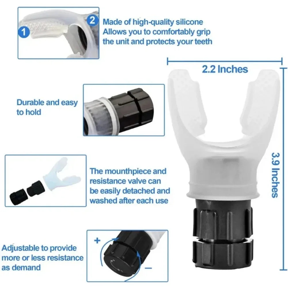 New Portable Lung Capacity Abdominal Breathing Trainer With Adjustable Resistance Lmprove Your Lung Capacity And Sleep Quality