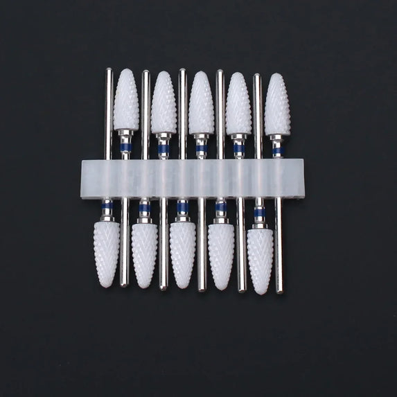 10pcs Ceramic Nail Drill Bits Set Milling Cutter for Manicure Drills Electric Nail Files Cuticle Remove Nail File Art Tools