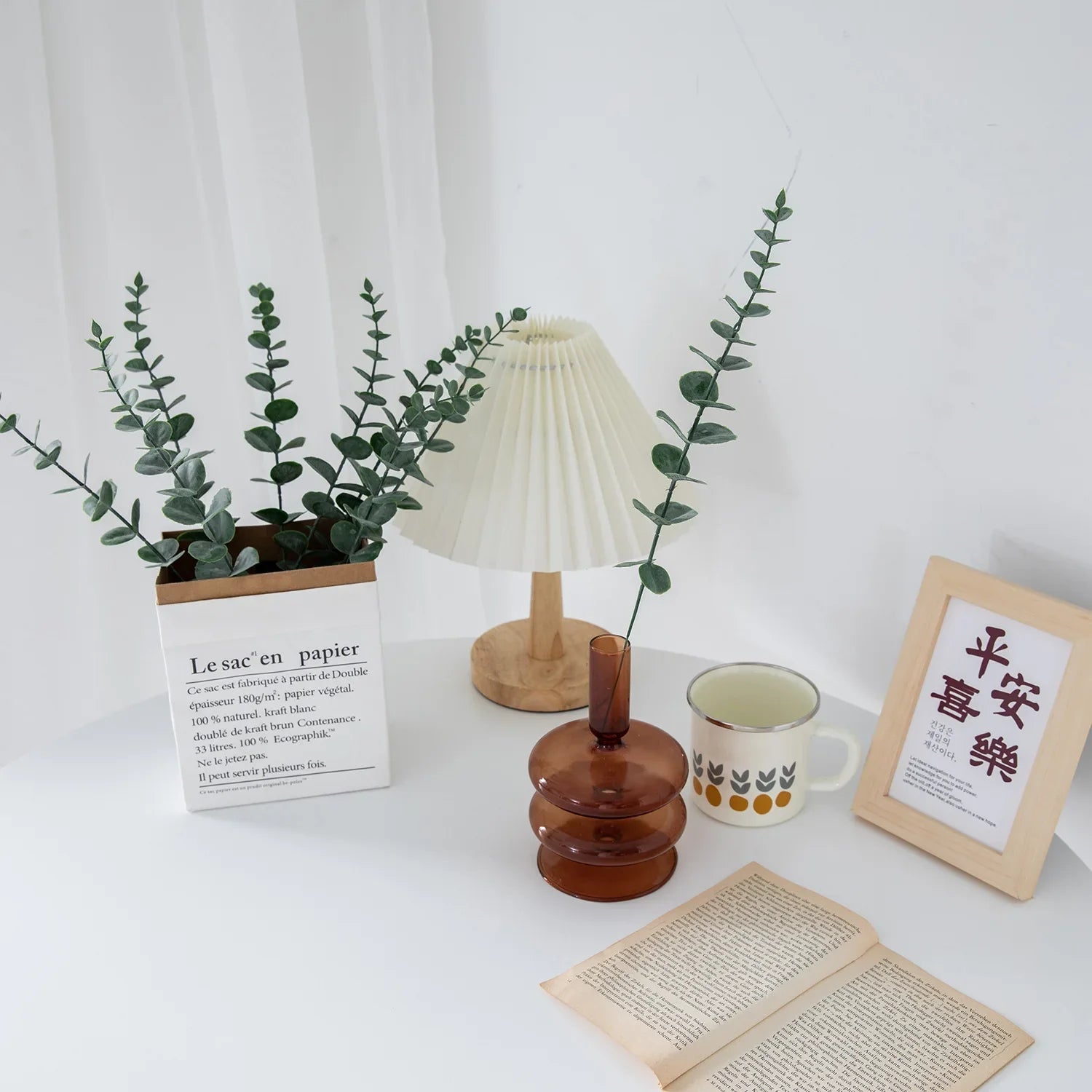 Yannew 12pcs Artificial Eucalyptus Stems Silver Dollar Greenery Fake Plants for Wedding Bouquet Floral Arrangement Home Decor