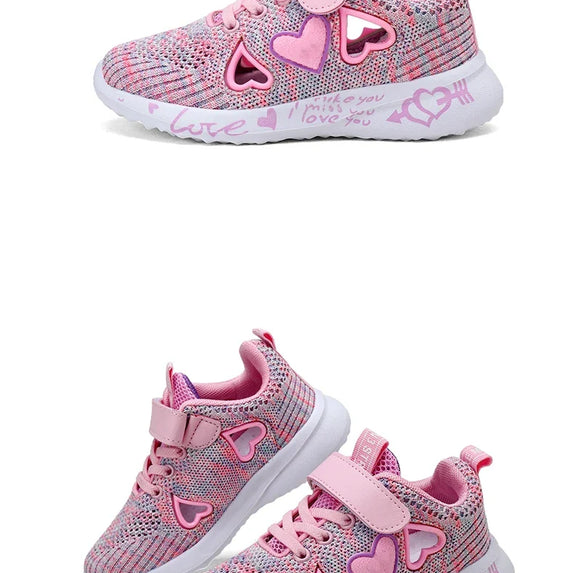 Girls Casual Shoes Light Mesh Sneakers Kids Summer Children Spring Autumn Tenis Cute Sport Cartoon Female Running Sock Footwear