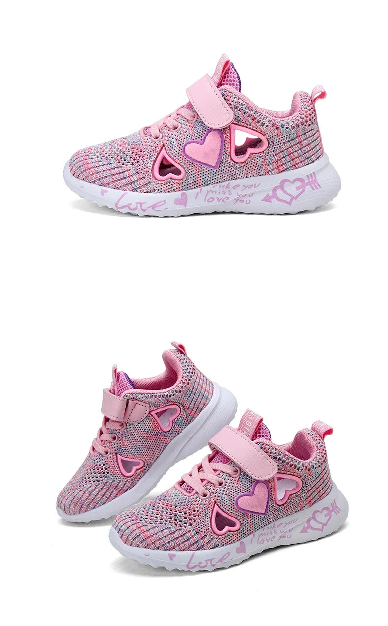 Girls Casual Shoes Light Mesh Sneakers Kids Summer Children Spring Autumn Tenis Cute Sport Cartoon Female Running Sock Footwear