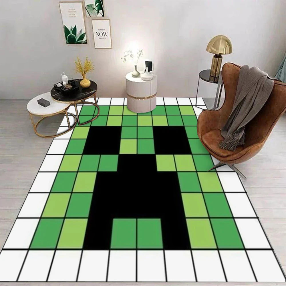 MINISO M-minecraft Carpet Cartoon Living Room Bedroom Kitchen Sofa Table Balcony Rug Non-slip Washable Mat Exquisite Home INS